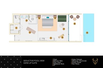 Seductive Pool View Swim-Up Suite Floor Plan