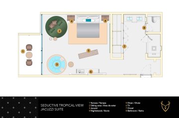 Seductive Tropical Jacuzzi Suite Floor Plan