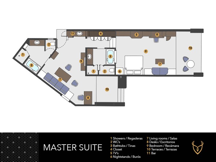 Desire Pearl Master Suite map of room