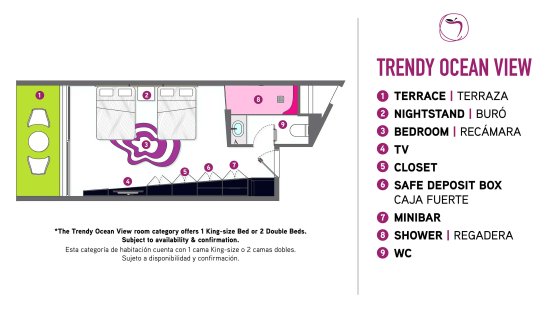 Temptation Resort Trendy Ocean Room Map